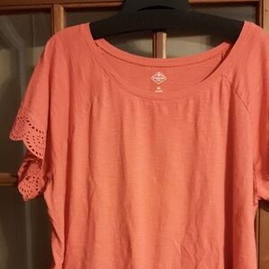 St. John's Bay Coral Short Sleeve Blouse